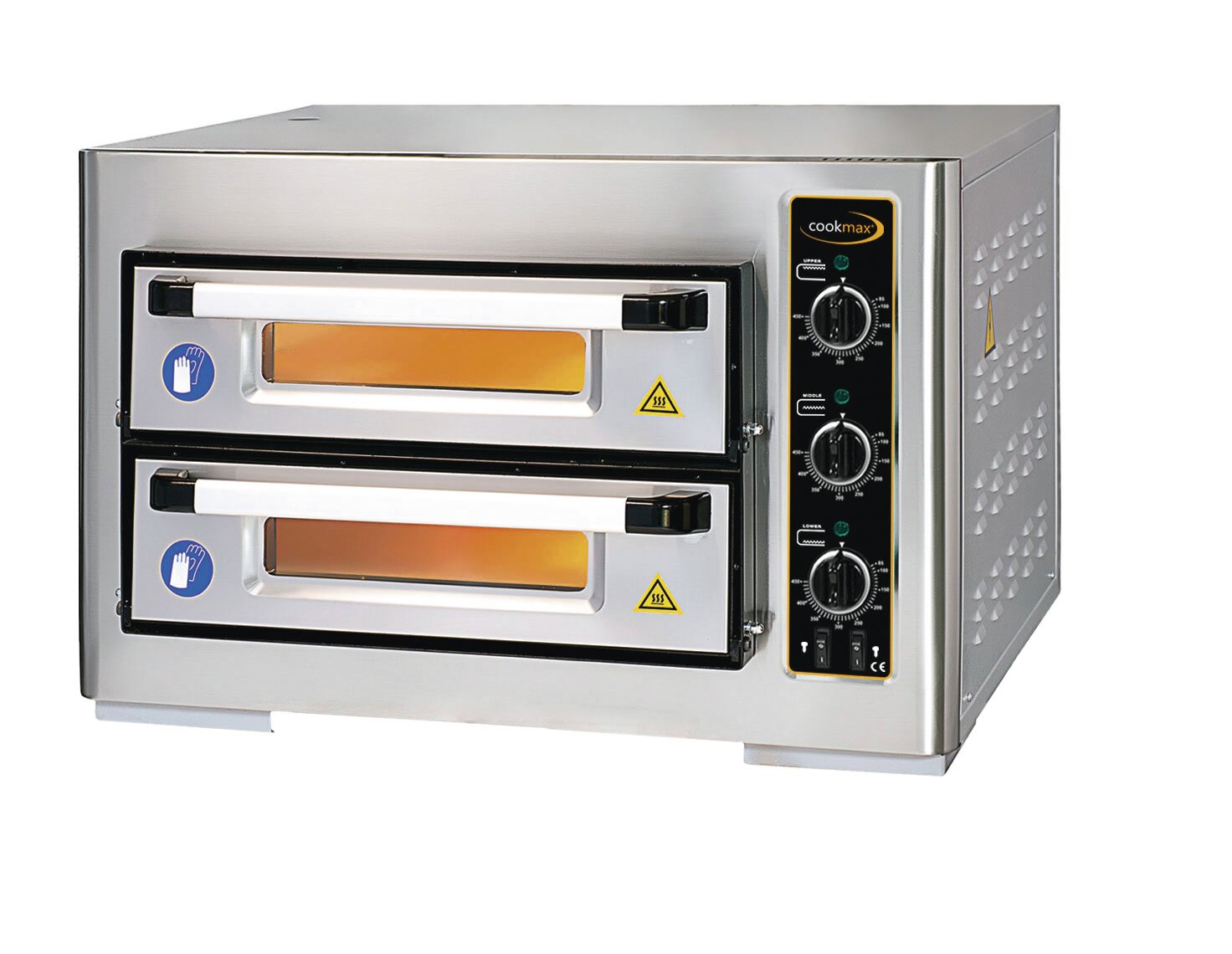 Pizzaofen, 2 Backkammern für 8 Pizzen ø 250 mm