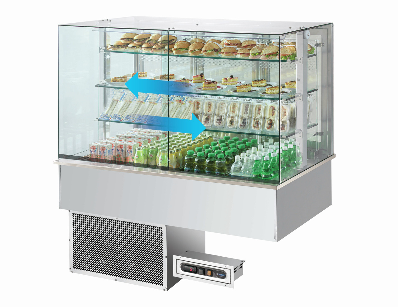 Büfett-Element gekühlte Platte 1169 mm GN 3/1 Vollverkleidung Hemlock