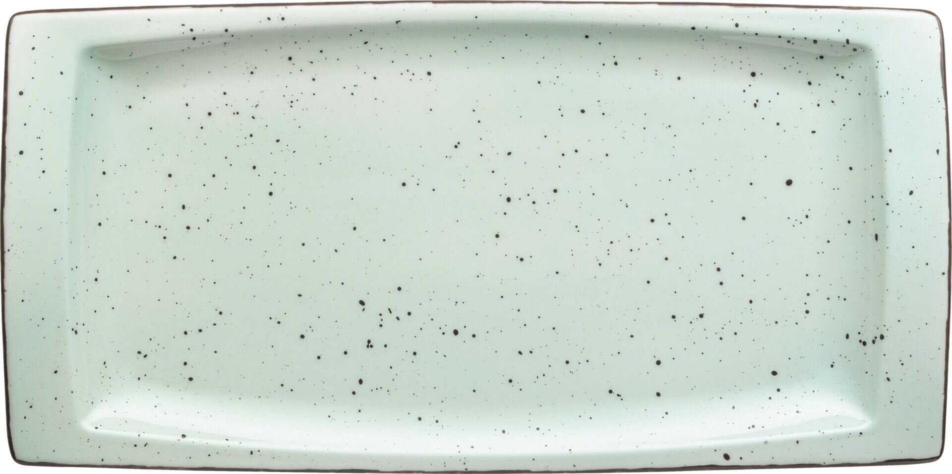 Porzellanserie "Granja" mint Platte flach eckig, 18 x 36 cm