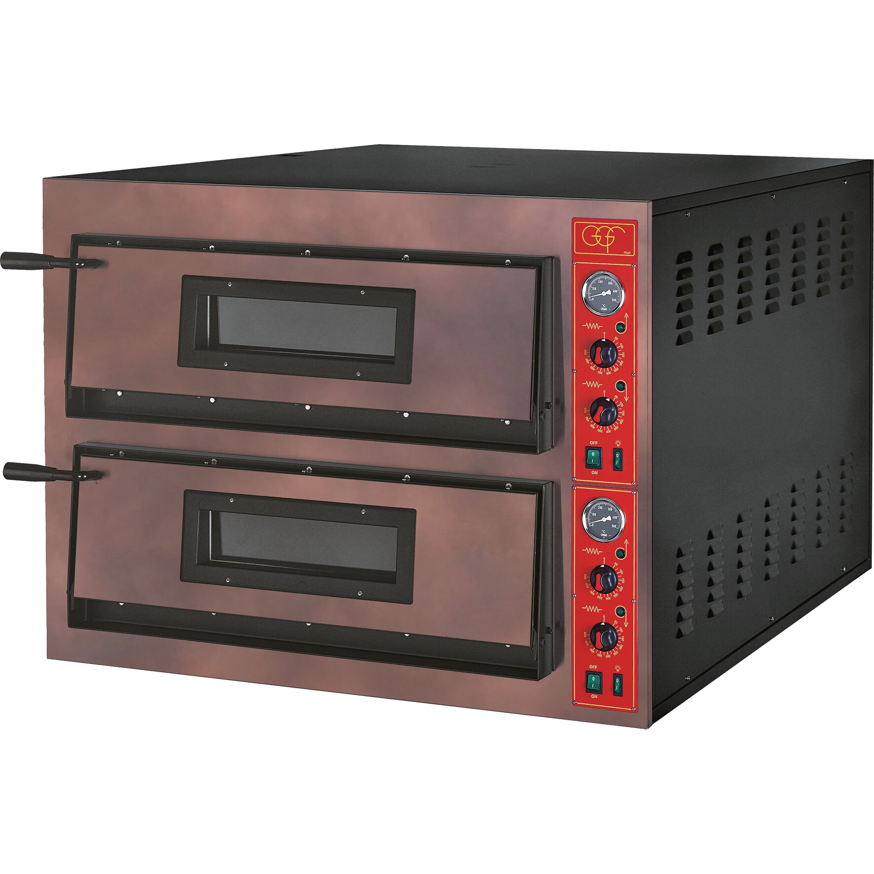 Pizzaofen rustikal, 2 Backkammern, für 12 Pizzen ø 360 mm/ 1010 x 1210 x 750 mm