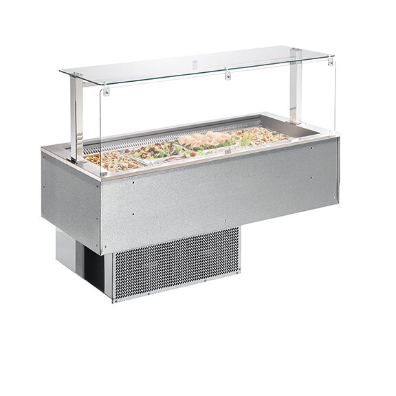 Büfett-Element Bain-Marie Wanne 1169 mm GN 3/1 Vollverkleidung Hemlock