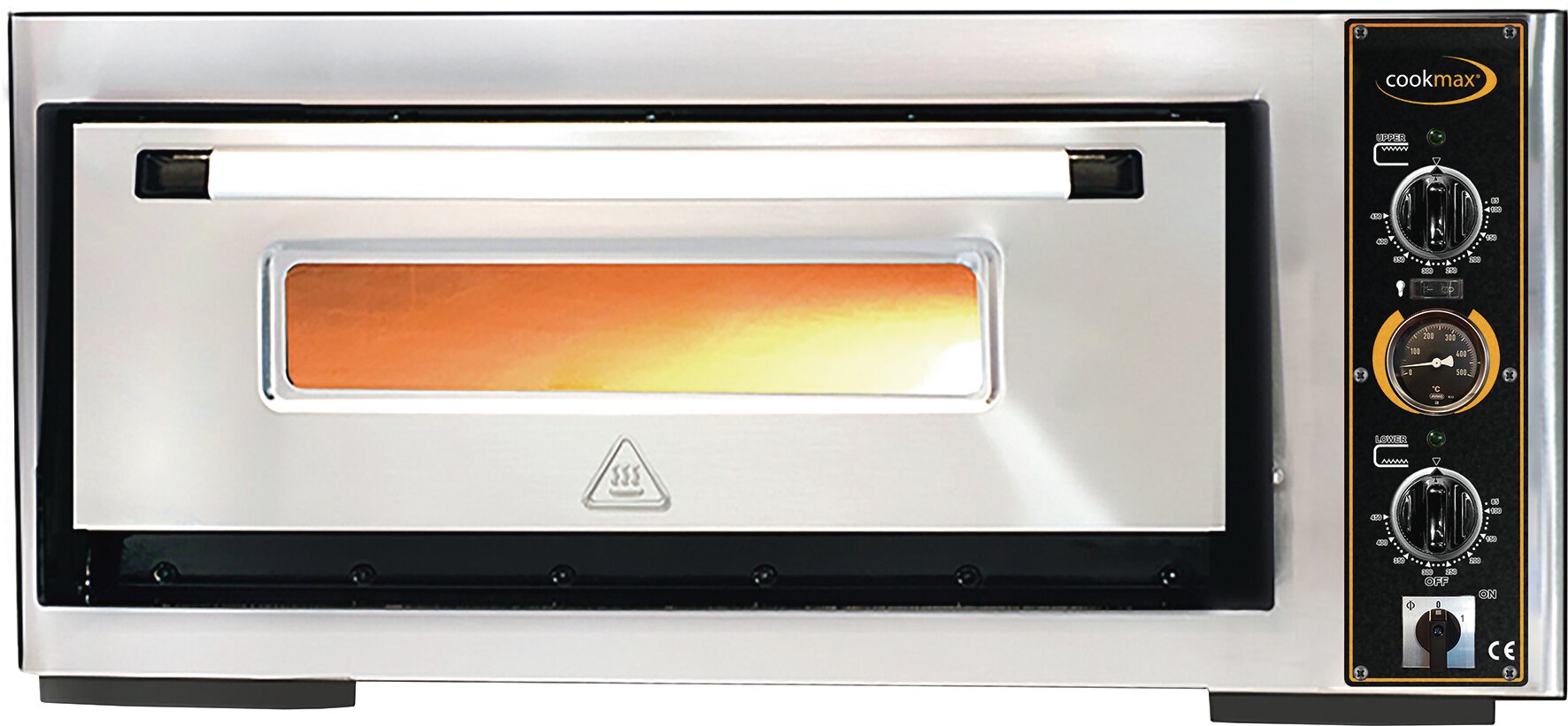 Pizzaofen, mit Thermometer, 1 Kammer, für 6 Pizzen ø 300 mm