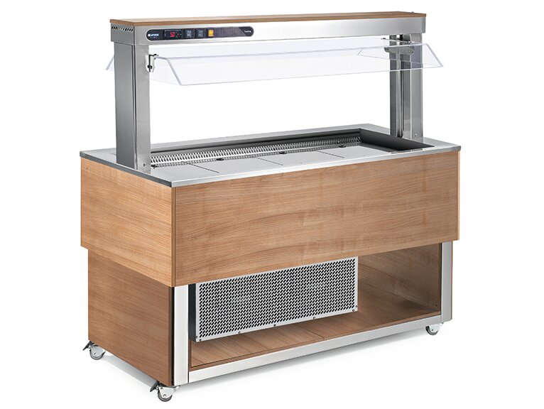 Büfett-Element Bain-Marie Wanne 2144 mm GN 6/1 Vollverkleidung RAL/Edelstahl