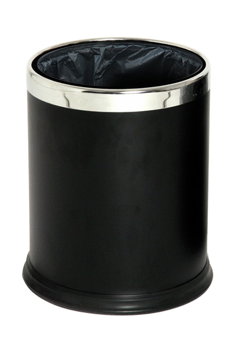 Abfallbehälter, 10,0 l, rund, doppelwandig, Metall schwarz