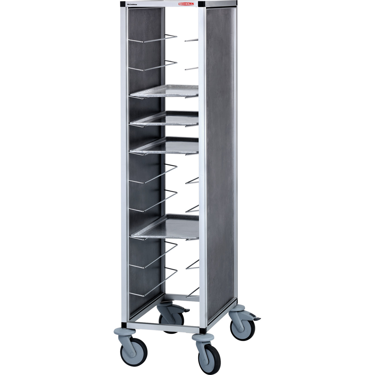 Tablett-Abräumwagen 1-teilig / für 10 GN-Tabletts / 125 mm Abstand
