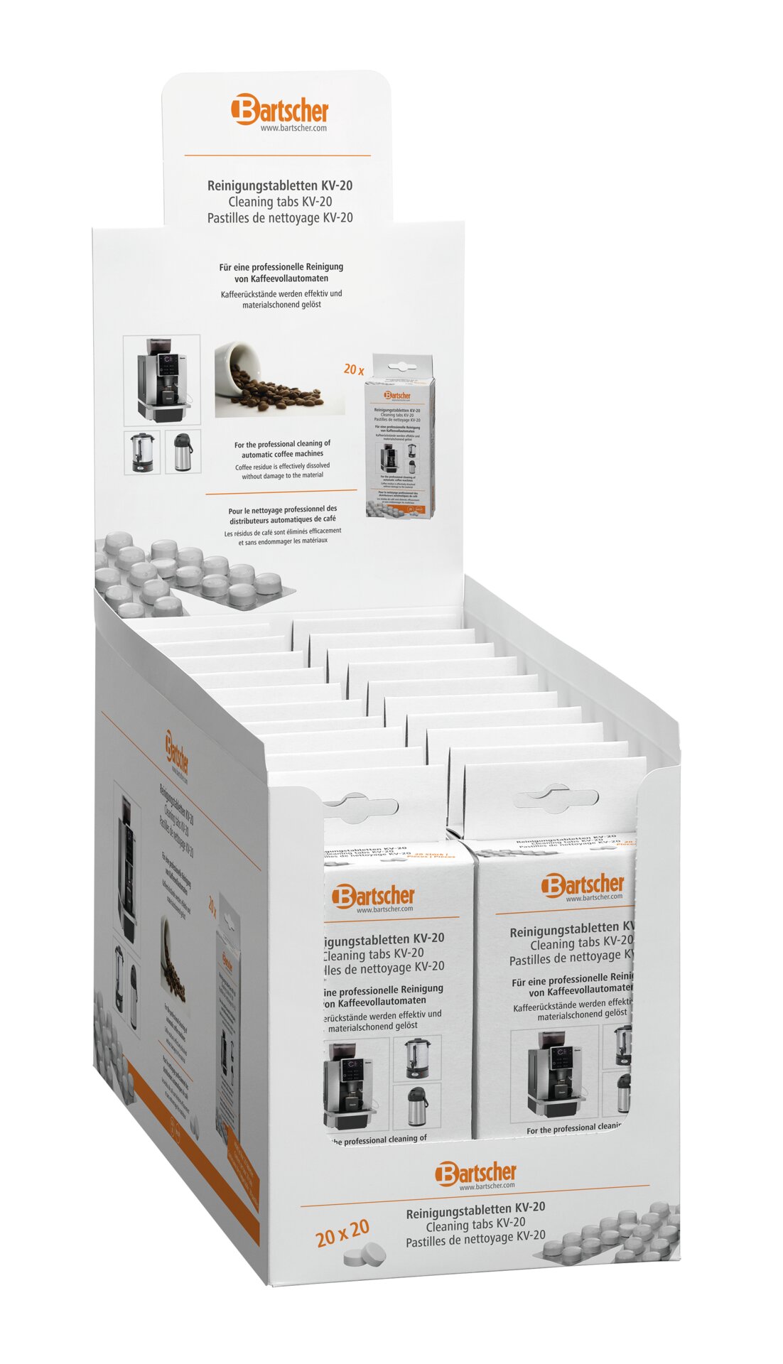 Reinigungstabletten KV-20 Inhalt: 20 x 2 Blister á 10 Reinigungstabletten