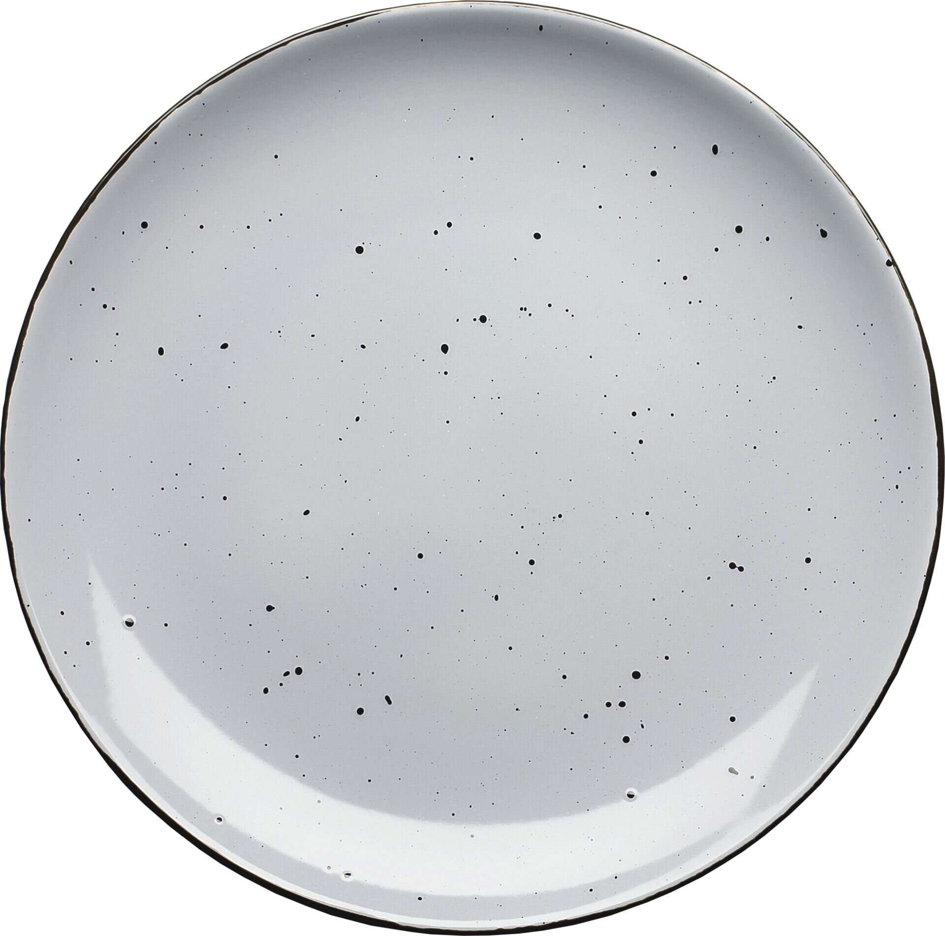 Porzellanserie "Granja" grau Teller flach Coup-Form, 20,5 cm