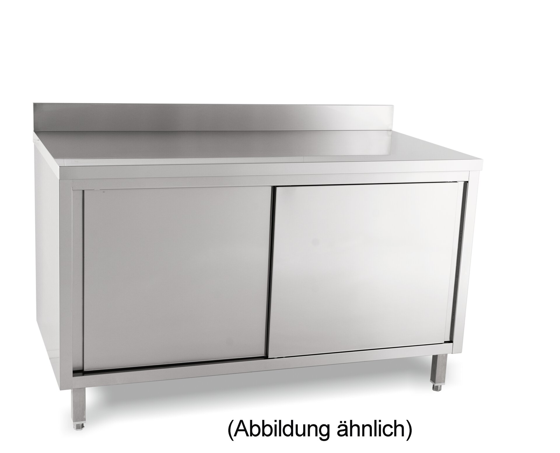 Edelstahl-Arbeitstisch Mit Schiebetüren 120 X 50 X 86 Cm – Robuster Küchen- Und Werkbank-Schrank, Höhenverstellbare Ablage, Freistehend