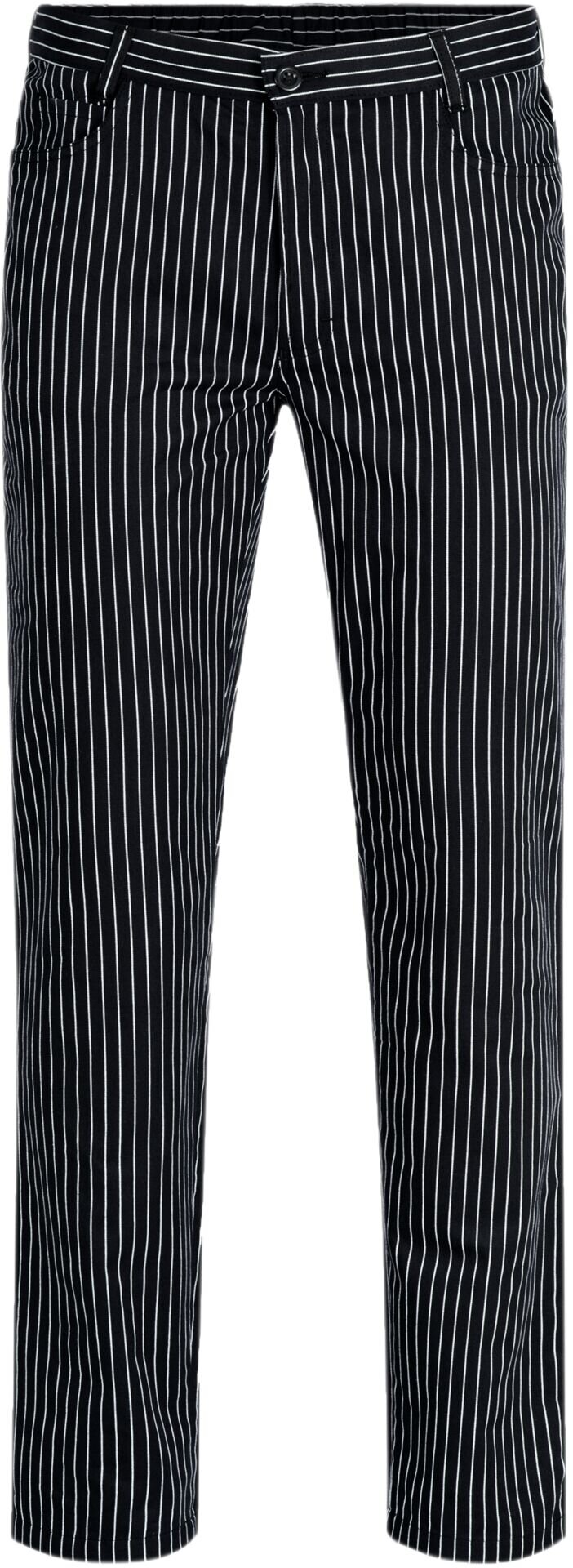 Herren-Hose "Five-Pocket" gestreift schwarz/ weiß Größe 42