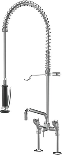 Gastro-Zweigriffmischer AD 153, A 300 mit Geschirrwaschbrause ganzchrom