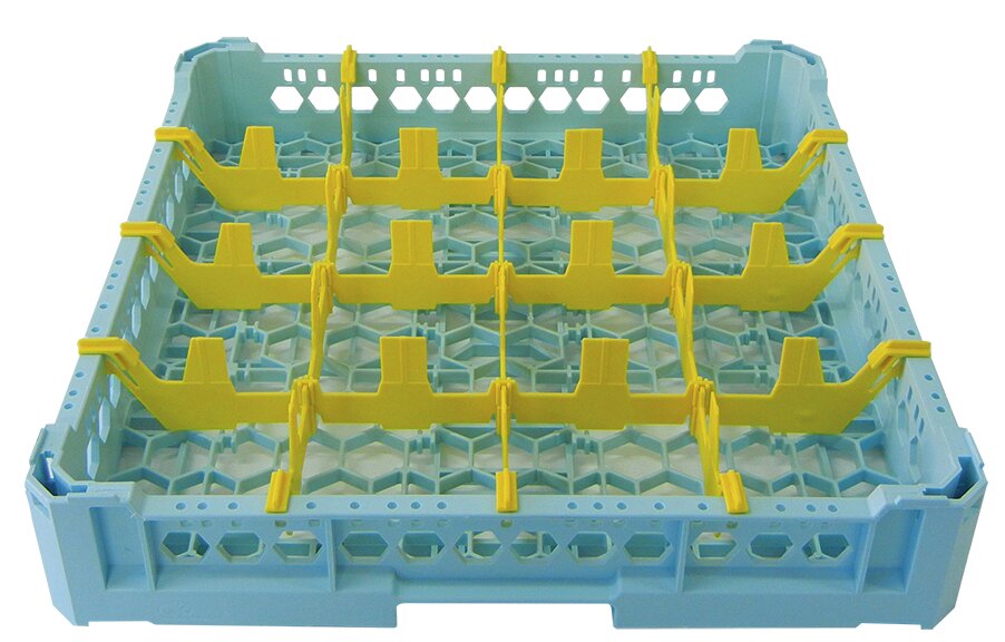 Gläserkorb 16 Fächer 113 x 113 mm Glashöhe max. 65 mm / 500 x 500 mm